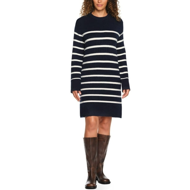 LANDS' END SWEATER DRESS - NAVY 1X:- 1X, NAVY
