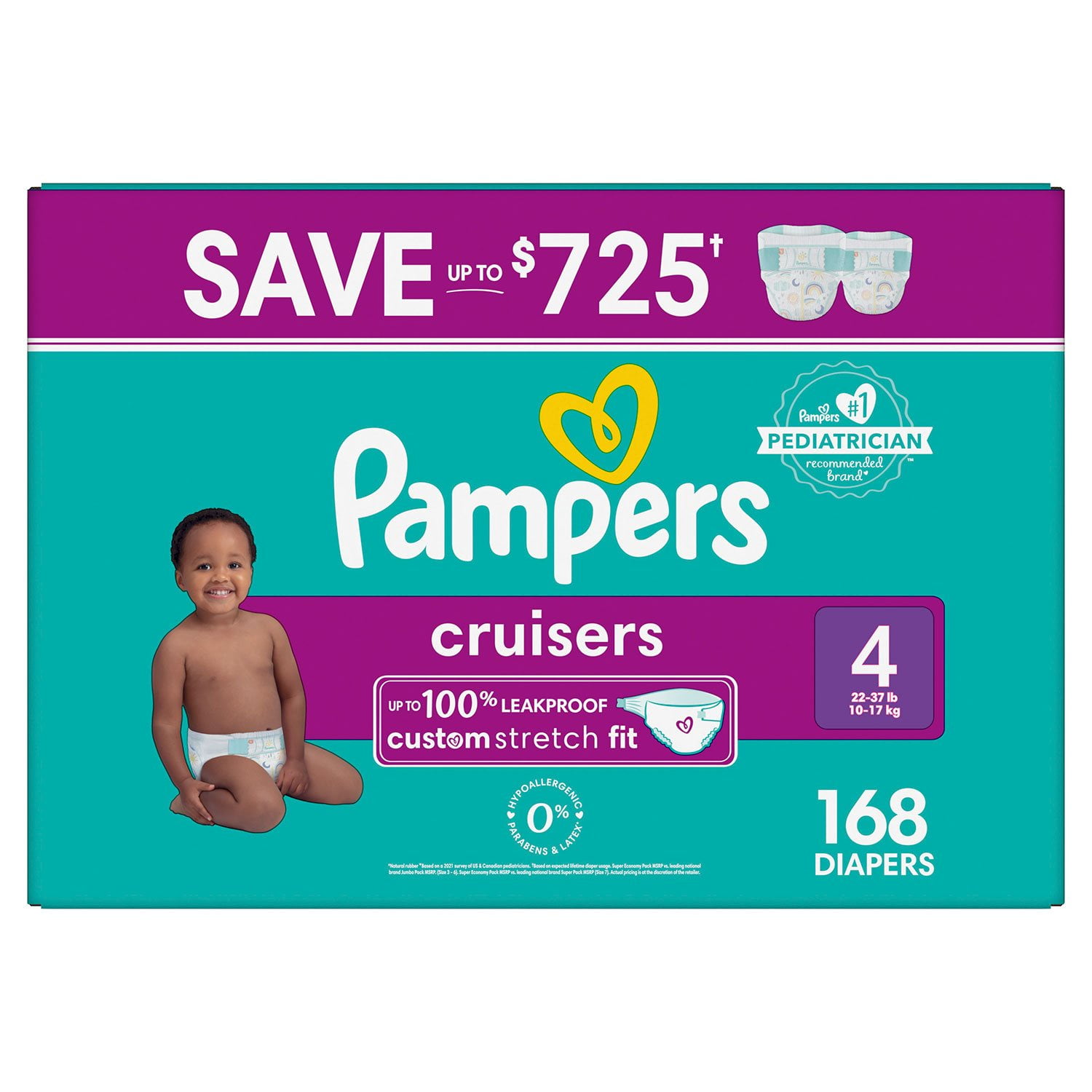Pampers Cruisers Stay-Put Fit Diapers, Sizes:3-7