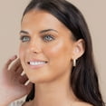 thumbnail image 4 of 0.46 CT. T.W. Baguette & Round Cut Diamond Hoop Earrings in 14K Gold, 4 of 6