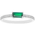 thumbnail image 1 of Baguette Cut Gemstone and 0.10 CT. T.W. Diamond Ring in 14K Gold, 1 of 4