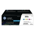 thumbnail image 1 of HP 202X, 3-Pack High Yield Cyan/Magenta/Yellow Original LaserJet Toner Cartridges, 1 of 11