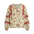 thumbnail image 8 of BILA Women's Printed Pintuck Long Sleeve Cotton Top, 8 of 9