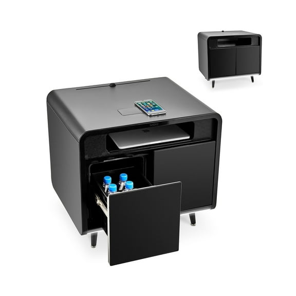 Sobro Smart Side Table with Cooling Drawer, Wireless Charging, LED Lights, and Bluetooth Speakers