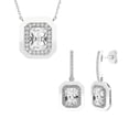 thumbnail image 1 of Multiple Cut Lab White Sapphire Pendant and Earring Set in Sterling Silver, 1 of 8