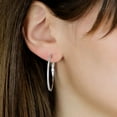 thumbnail image 5 of 0.29 CT. T.W. Diamond Hoop Earrings in Sterling Silver, 5 of 5