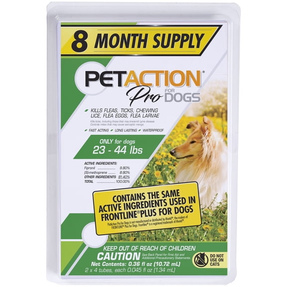PetAction Pro for Dogs, 8 Doses, Choose Size