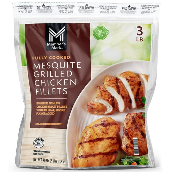 Member's Mark Mesquite Grilled Chicken Fillets, Frozen, 3 lbs.