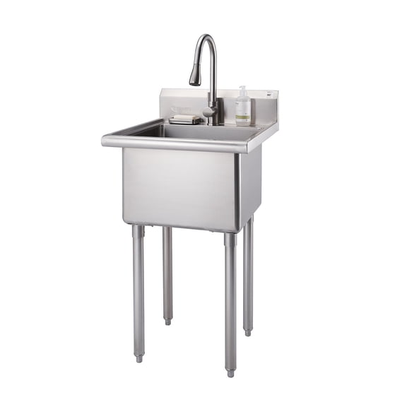 TRINITY® EcoStorage® Stainless Steel Utility Sink NSF w/ Pull-Out Faucet