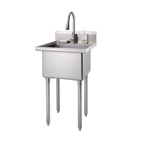 TRINITY® EcoStorage® Stainless Steel Utility Sink NSF w/ Pull-Out Faucet