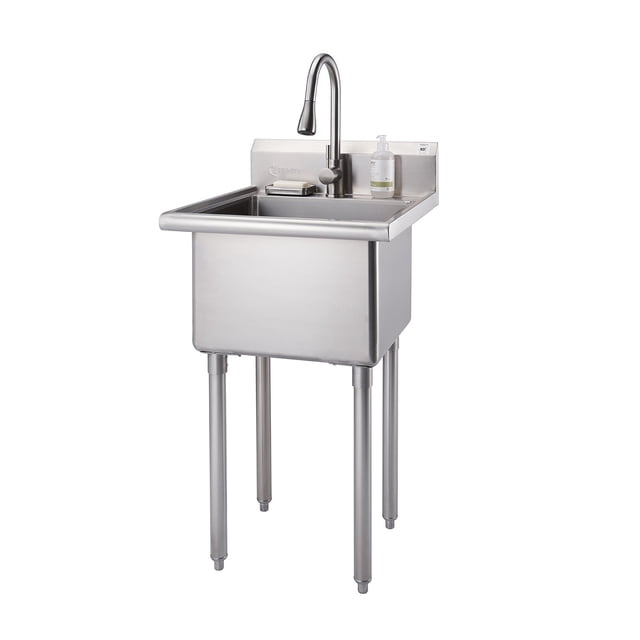 TRINITY® EcoStorage® Stainless Steel Utility Sink NSF w/ Pull-Out Faucet