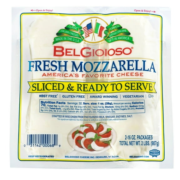 BelGioioso Pre-Sliced Fresh Mozzarella 32 oz.