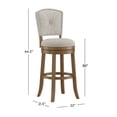 thumbnail image 3 of HH2Home Santa Clara II Wood and Upholstered Swivel Bar Stool or Counter Stool, 3 of 7