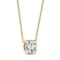 thumbnail image 2 of Round Cut Diamond Solitaire Necklace in 18K Gold, 2 of 5
