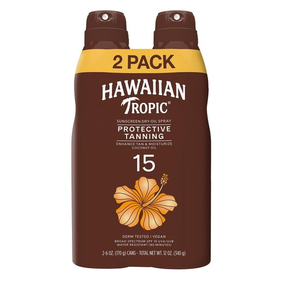 Hawaiian Tropic Dry Oil Tanning Spray Sunscreen SPF 15