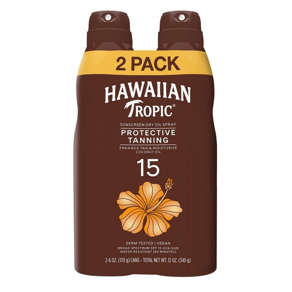 Hawaiian Tropic Dry Oil Tanning Spray Sunscreen SPF 15
