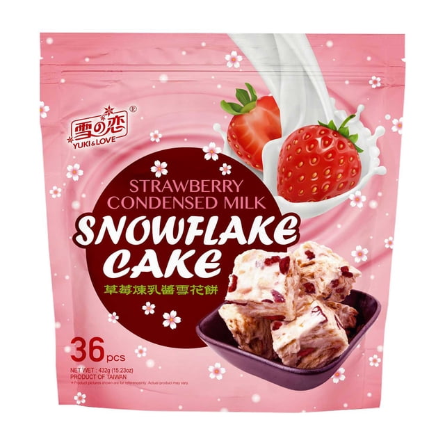 Yuki & Love Strawberry Snowflake Cake Bites, 15.23 oz.