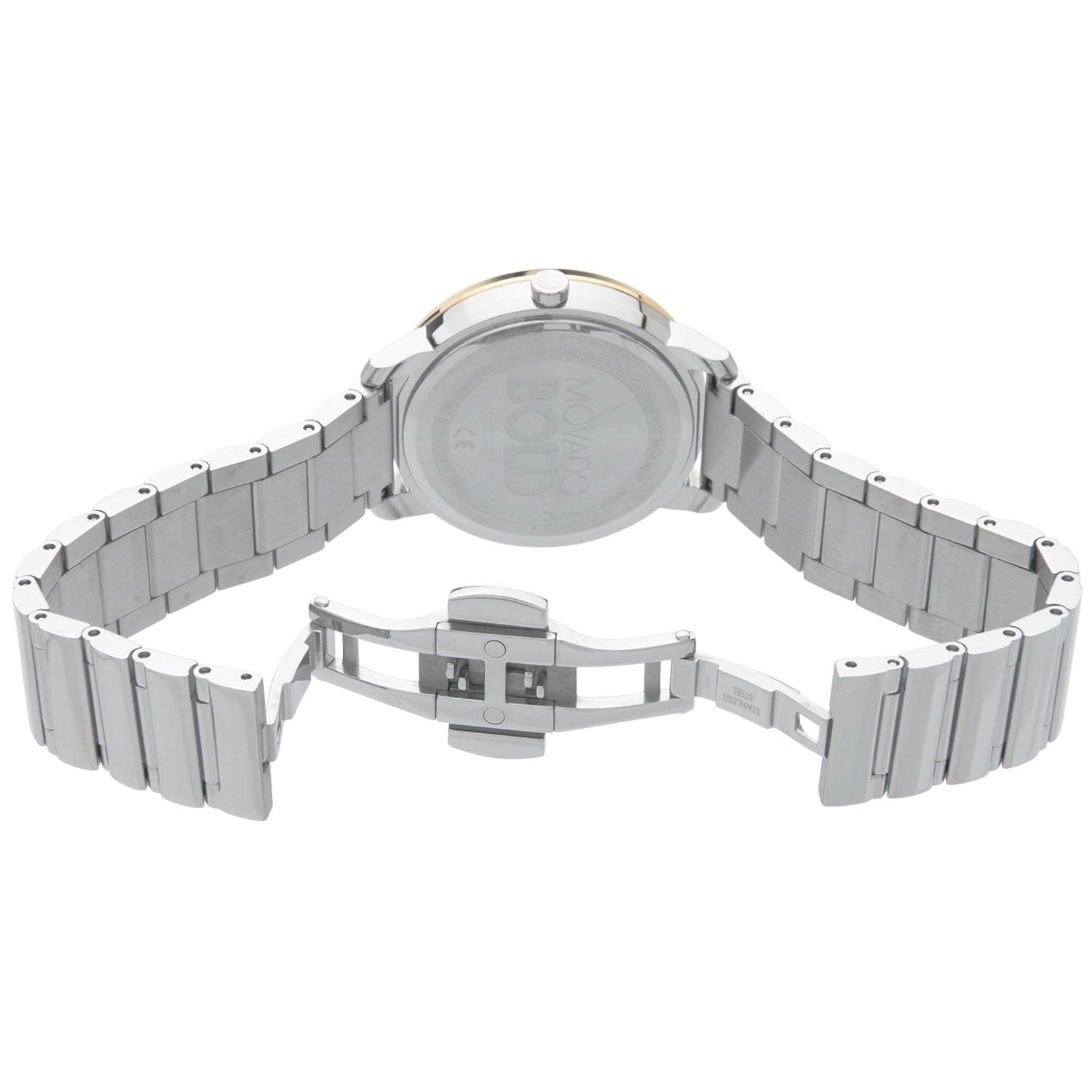 Movado Vizio Ladies Two Tone Watch Bracelet Band - New Battery Installed Movado Ladies Bareleto Gold Tone Bangle Bracelet Watch  main image 4