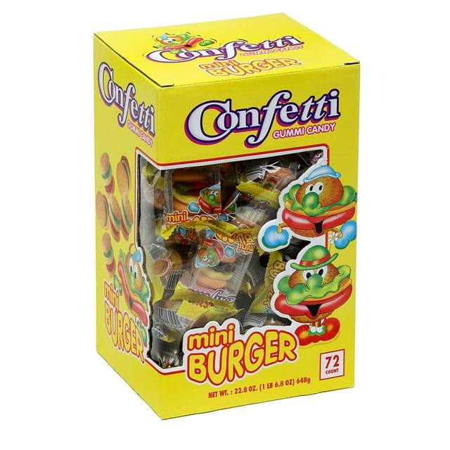 Confetti Mini Burger, Gummy Candy, 72 ct.