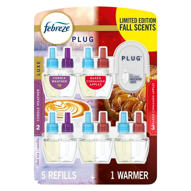 Febreze PLUG Air Freshener, Baked Cinnamon Apples & Cuddle Weather