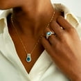 thumbnail image 4 of Blue Topaz & 0.25 CT.T.W. Diamond Ring in 14K Gold, 4 of 5