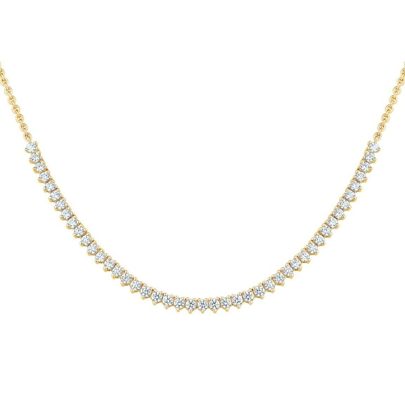 1.00 CT. T.W. Round Cut Diamond Semi Tennis Necklace in 14K Gold