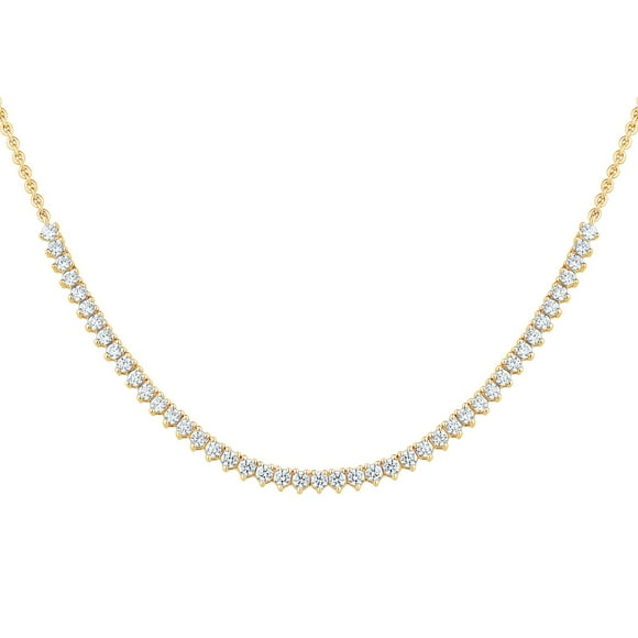 1.00 CT. T.W. Round Cut Diamond Semi Tennis Necklace in 14K Gold