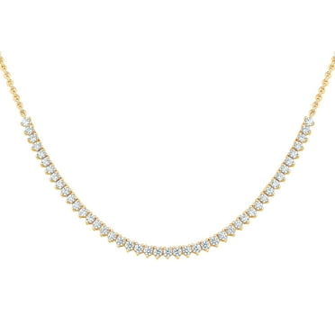 1.00 CT. T.W. Round Cut Diamond Semi Tennis Necklace in 14K Gold