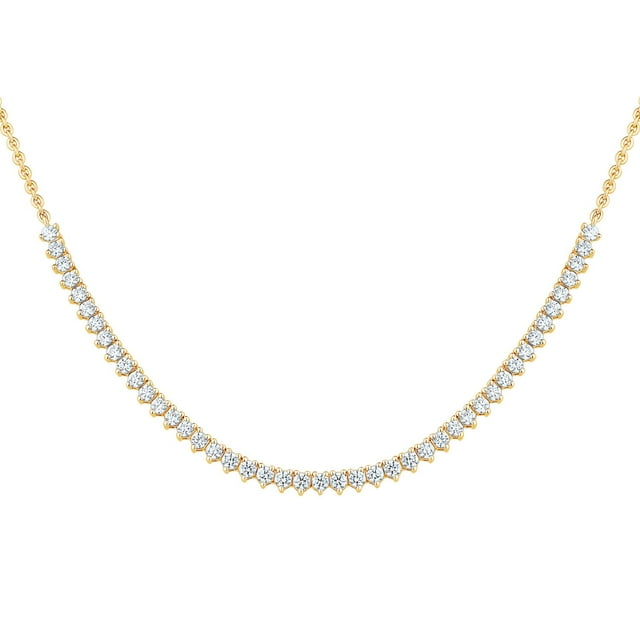 1.00 CT. T.W. Round Cut Diamond Semi Tennis Necklace in 14K Gold