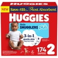 thumbnail image 3 of Huggies Little Snugglers Plus Baby Diapers, Size 1-2, 3 of 12