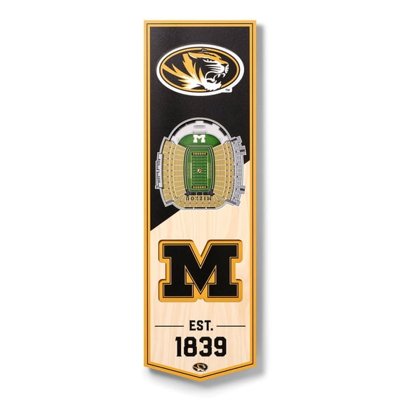 YouTheFan Missouri Tigers 6"x19" 3D Stadium View Banner