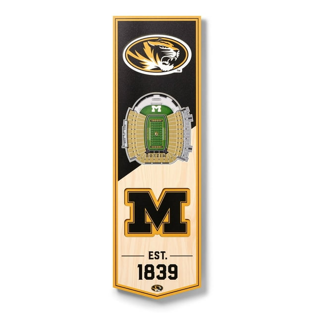YouTheFan Missouri Tigers 6"x19" 3D Stadium View Banner