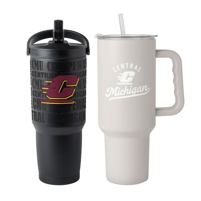 Logo Brands Central Michigan Chippewas Stainless Steel Tumbler Set