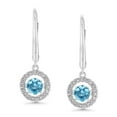 thumbnail image 5 of Round Cut Lab Created Gemstone Dancing Pendant & Earring Set in Sterling Silver, 5 of 8