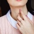 thumbnail image 6 of Morganite and 0.17 CT. T.W. Diamond Halo Ring in 14K Gold, 6 of 6