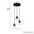 thumbnail image 4 of Hunter Cypress Grove Glass 3 Light Pendant Light Fixture, Round Cluster and Linear Cluster, 4 of 9