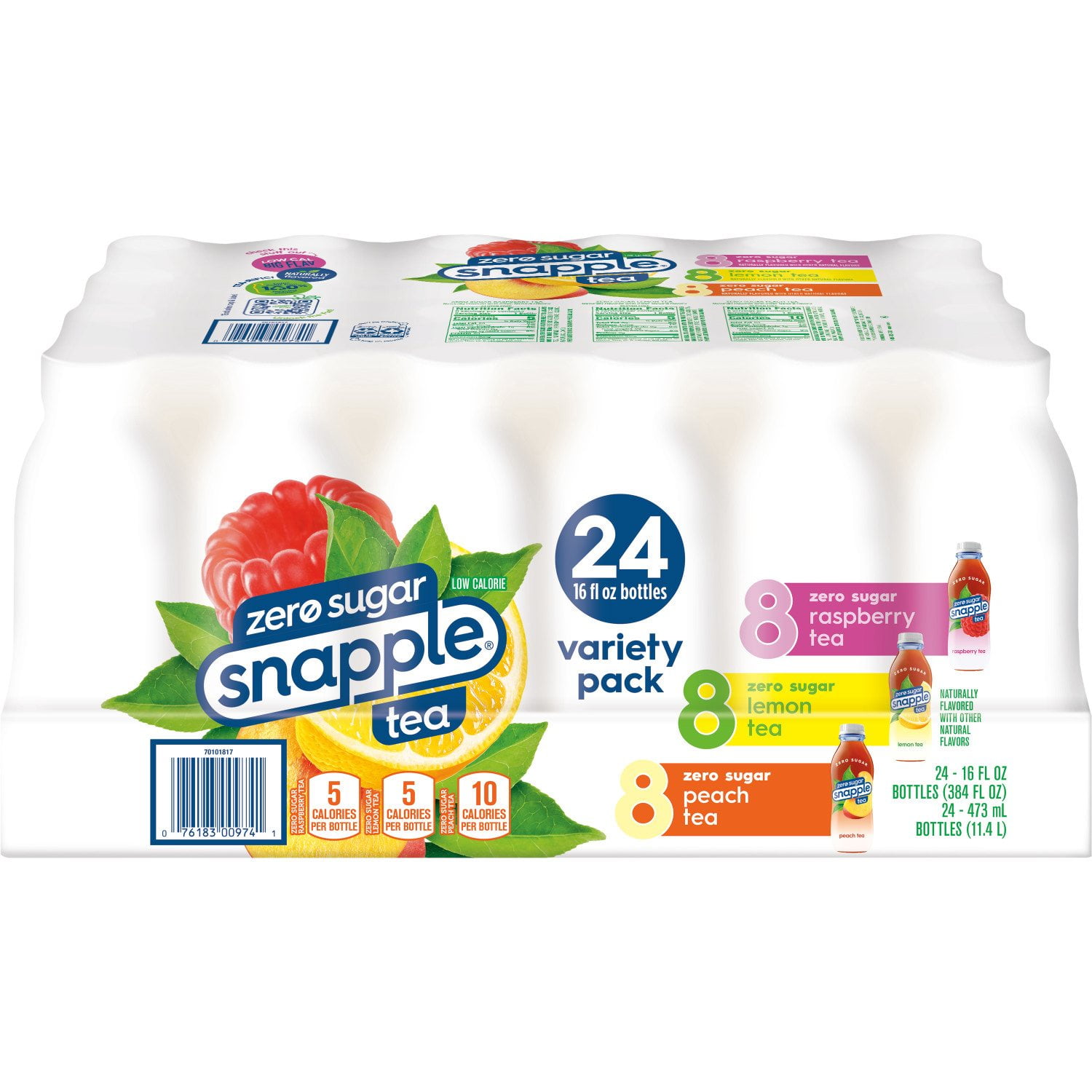 Snapple Zero Sugar Tea Variety Pack 16 fl. oz., 24 pk. - Samsclub.com