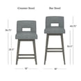 thumbnail image 4 of HH2 Home Upholstered Key Back Wood Adjustable Height Swivel Bar Stool, 4 of 19