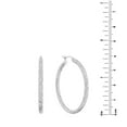 thumbnail image 5 of Diamond Cut Hoop Earrings in Sterling Silver, 5 of 5