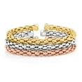 thumbnail image 1 of Mosaic Chain Bangle Bracelet Set in Sterling Silver & 18K Gold Plated, 1 of 7