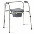 thumbnail image 1 of Medline Steel 3-in-1 Bedside Commode, Portable Toilet with Microban Protection, Gray, 1 of 8