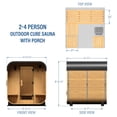 thumbnail image 11 of Backyard Discovery 2-4 Person Cedar Outdoor Cube Sauna with Electric Heater & Porch, 11 of 12