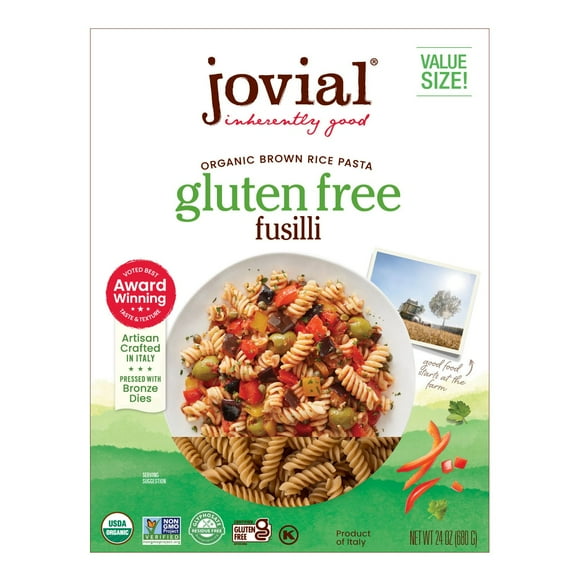 Jovial Organic Brown Rice Gluten Free Pasta, Fusilli, 24 oz.