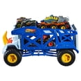 thumbnail image 3 of Hot Wheels Monster Trucks Rhino Rig Bundle: 2 Big Rigs, 3 Toy Trucks & 4 Cars, Play, Haul & Store, 3 of 6