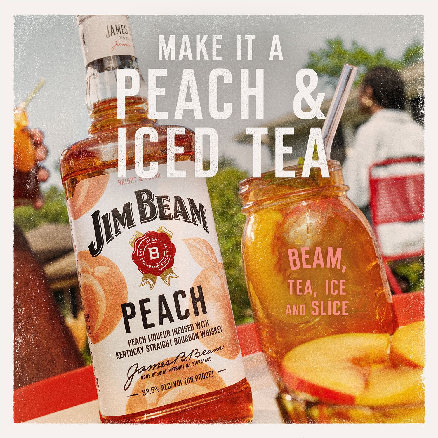 Jim Beam ピーチ姫 Jim Beam Peach Liqueur Kentucky Straight Bourbon Whiskey, 750 ml
