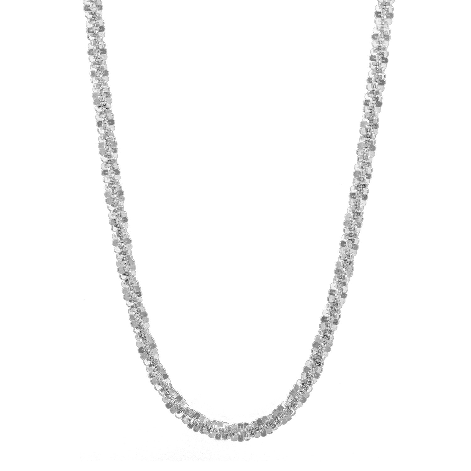 Criss Cross Diamond Cut Sparkle Chain Necklace in 14K Gold