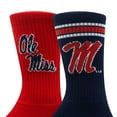 thumbnail image 1 of Ole Miss Rebels Adult 2-Pack Crew Socks, 1 of 3