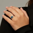 thumbnail image 4 of Emerald Cut Gemstone & 0.23 Halo Diamond Ring in 14K Gold, 4 of 4