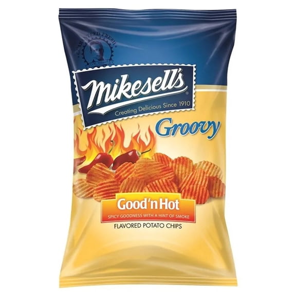 Mikesell's Groovy Good' N Hot Flavored Potato Chips, 16 oz.
