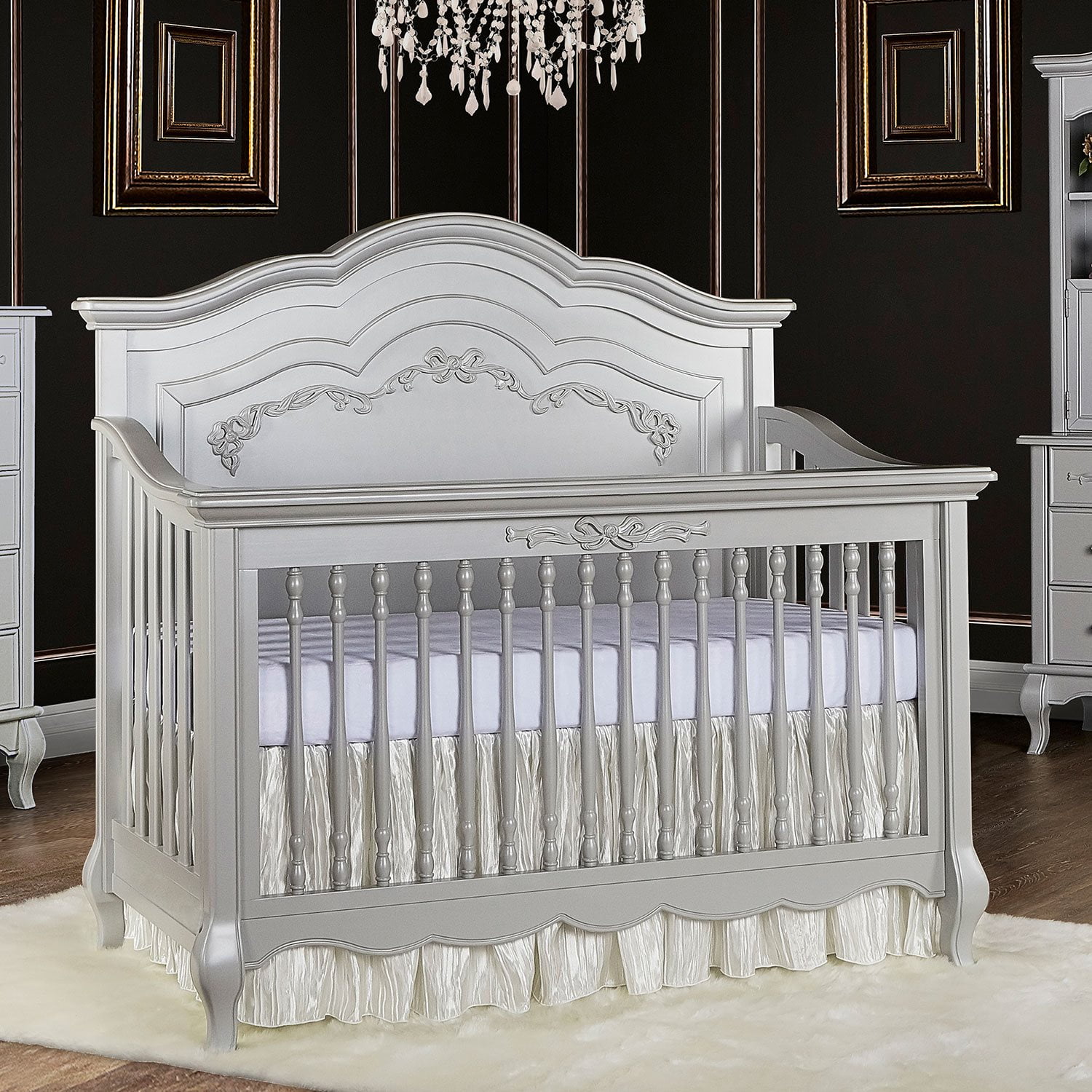 evolur aurora dresser grey Evolur Aurora 5-in-1 Convertible Crib, Dusty Rose, Greenguard Gold Cer –  The Baby's Room main image 1