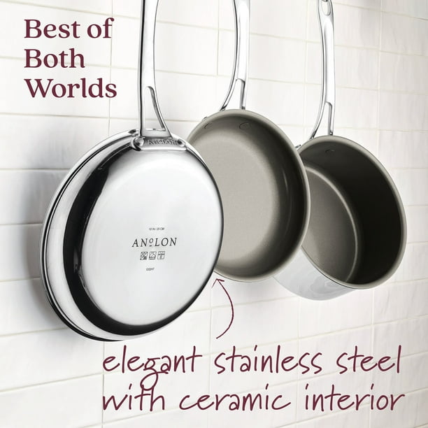 Anolon 11-Piece Everlast Stainless Steel Ceramic Nonstick Cookware